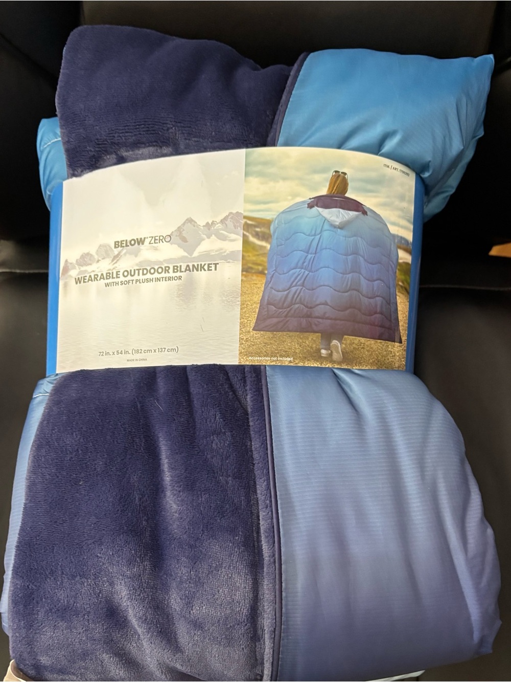 Hooded wearable blanket. Camping football